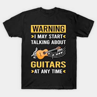 Warning Guitar Guitarist T-Shirt
